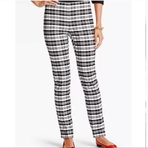 Talbots Pants - Talbots Plaid Cropped Ankle Pants in Black & Cream